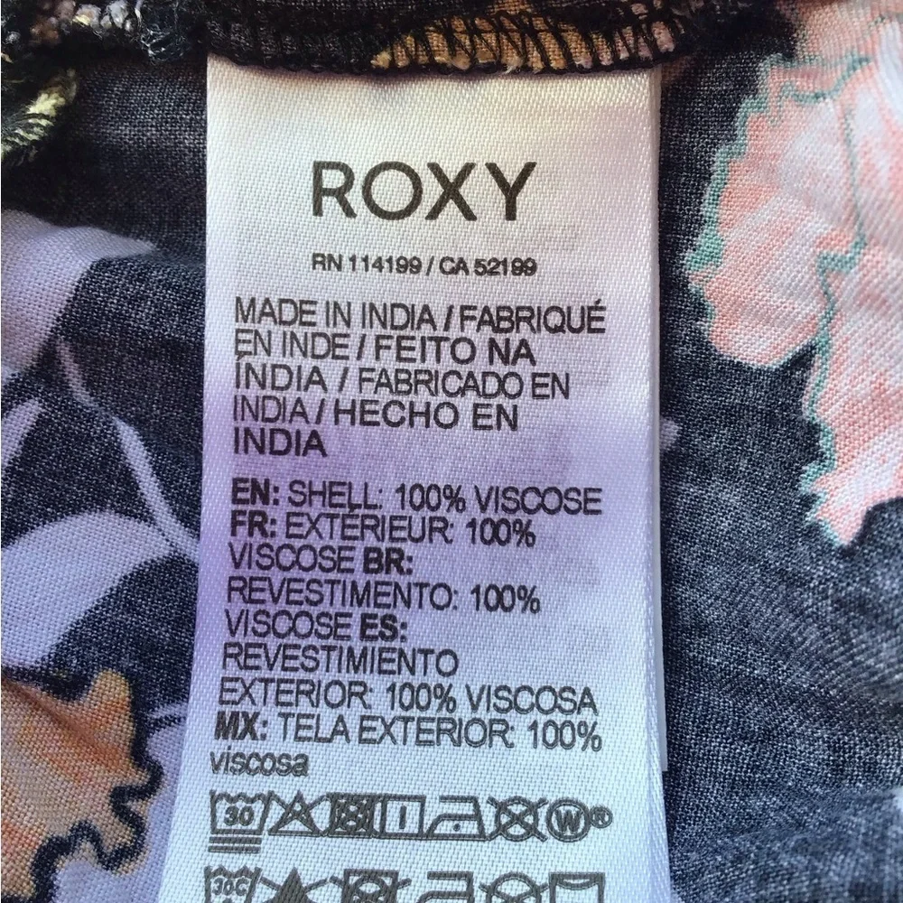 Roxy Rythm Beach Boho Floral Wide Pull On Pants Size Small